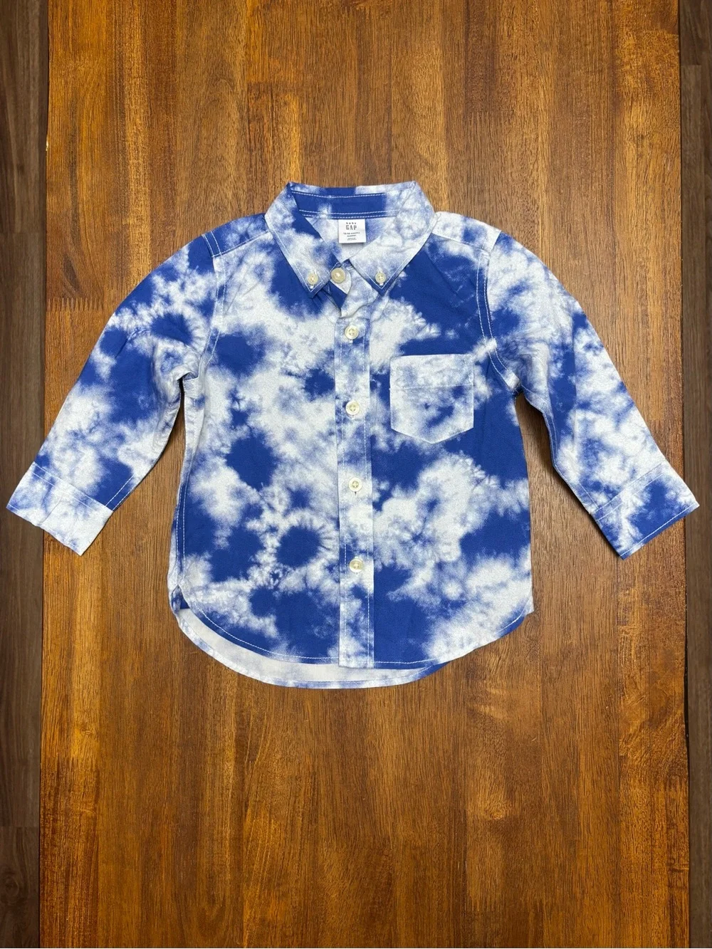 Baby GAP Tie Dye Button Down Long Sleeve Shirt